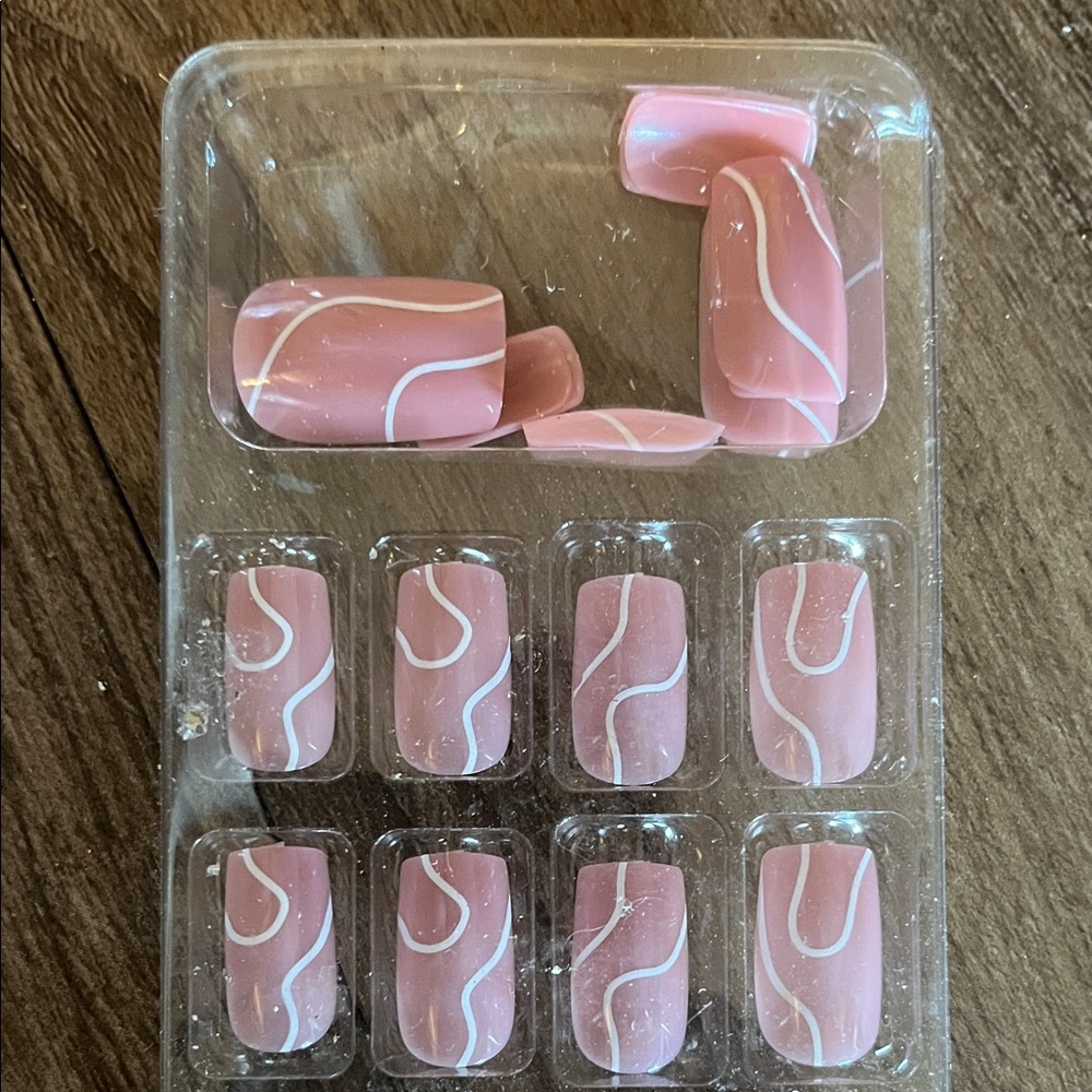 Pink Swirl Pattern Press-On Nails